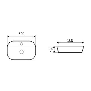 Azario AZ2202SP 50х38х12 Раковина накладная